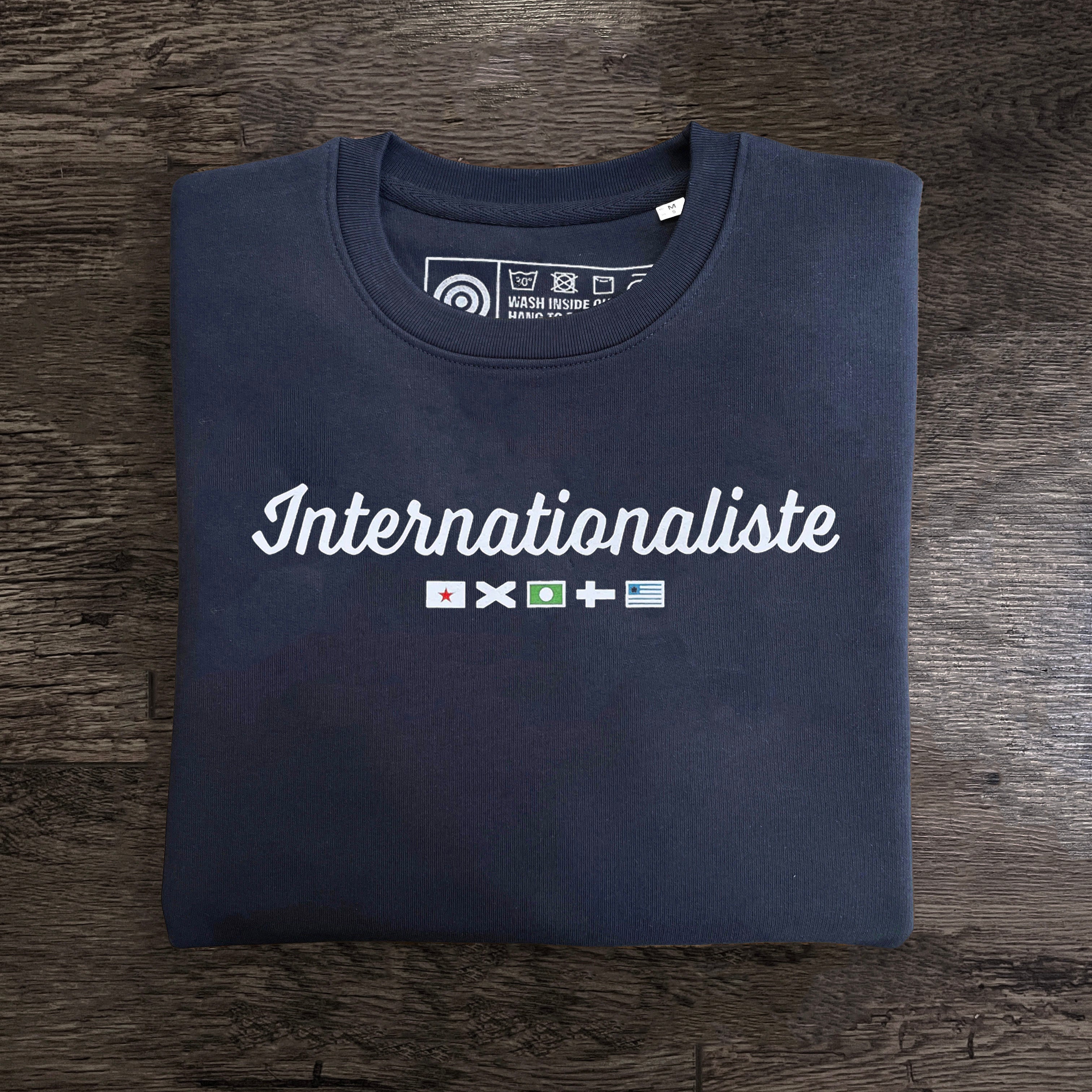 Felpa blu navy internazionalista