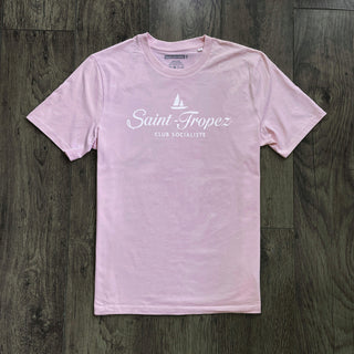 Saint-Tropez Socialiste Pink White T-shirt